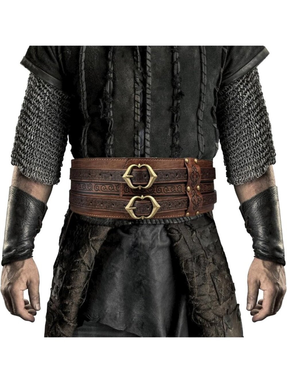 Medieval Viking Wide Armor Corset Belt | Faux Leather LARP Costume Accessory